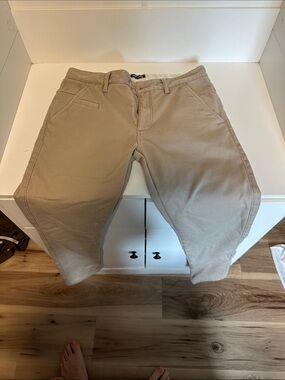 Men's Khaki Stretch Chino Pants - Unbranded